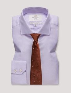 Slim Fit Lilac & White Textured Weave Non-Iron Shirt