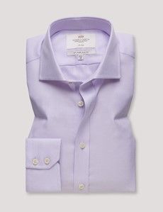 Slim Fit Lilac & White Textured Weave Non-Iron Shirt