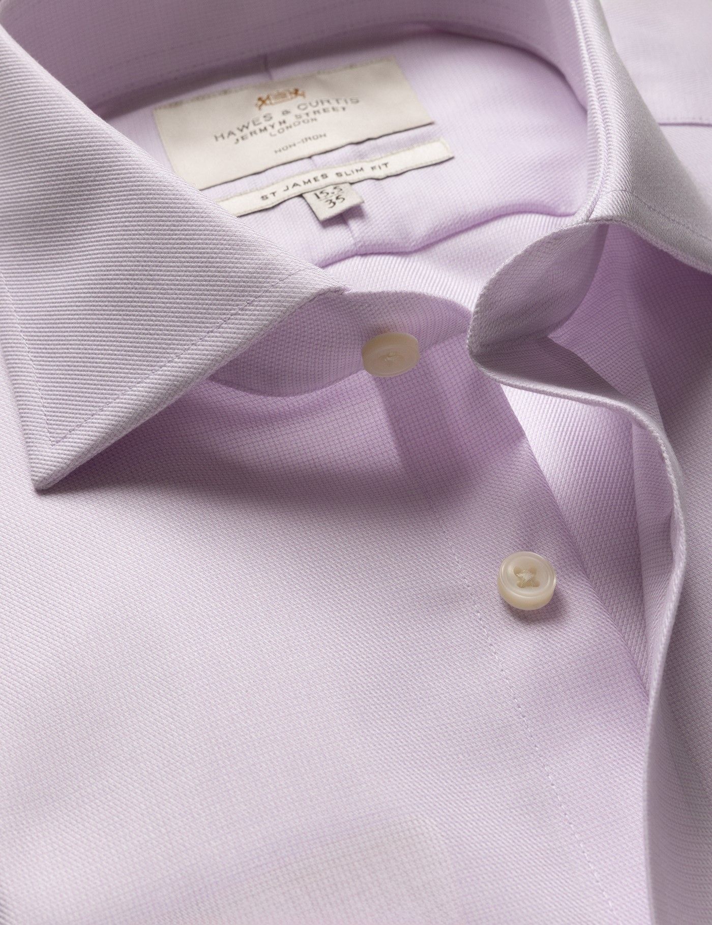 Slim Fit Lilac & White Textured Weave Non-Iron Shirt