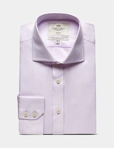 Slim Fit Lilac & White Textured Weave Non-Iron Shirt
