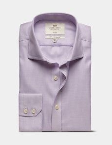 Slim Fit Lilac & White Textured Weave Non-Iron Shirt
