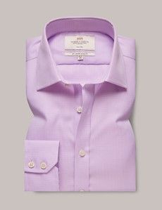 Slim Fit Lilac & White Dogtooth Non-Iron Shirt