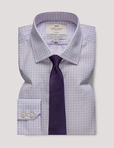 Non-Iron Red & Blue Grid Check Slim Shirt-preview2