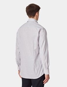 Slim Fit Navy & Pink Check Pin Point Non-Iron Oxford Shirt