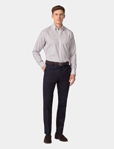 Slim Fit Navy & Pink Check Pin Point Non-Iron Oxford Shirt