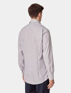 Slim Fit Navy & Red Check Pin Point Non-Iron Oxford Shirt