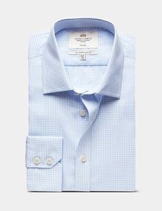 Slim Fit Blue & White Check Non-Iron Shirt