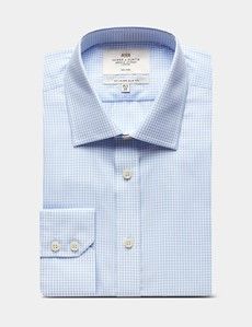 Slim Fit Blue & White Check Non-Iron Shirt