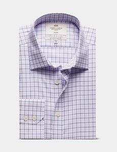Slim Fit Blue & Lilac Check Non-Iron Shirt