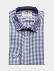 Slim Fit Navy & Blue Check Non-Iron Shirt