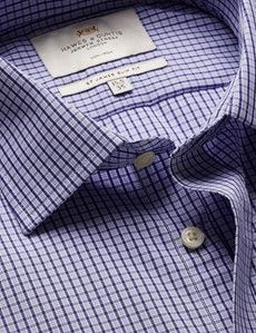 Slim Fit Navy & Blue Check Non-Iron Shirt