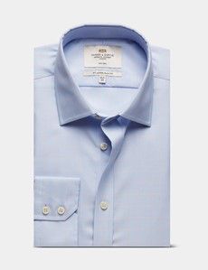 Slim Fit Blue & Pink Check Non-Iron Shirt