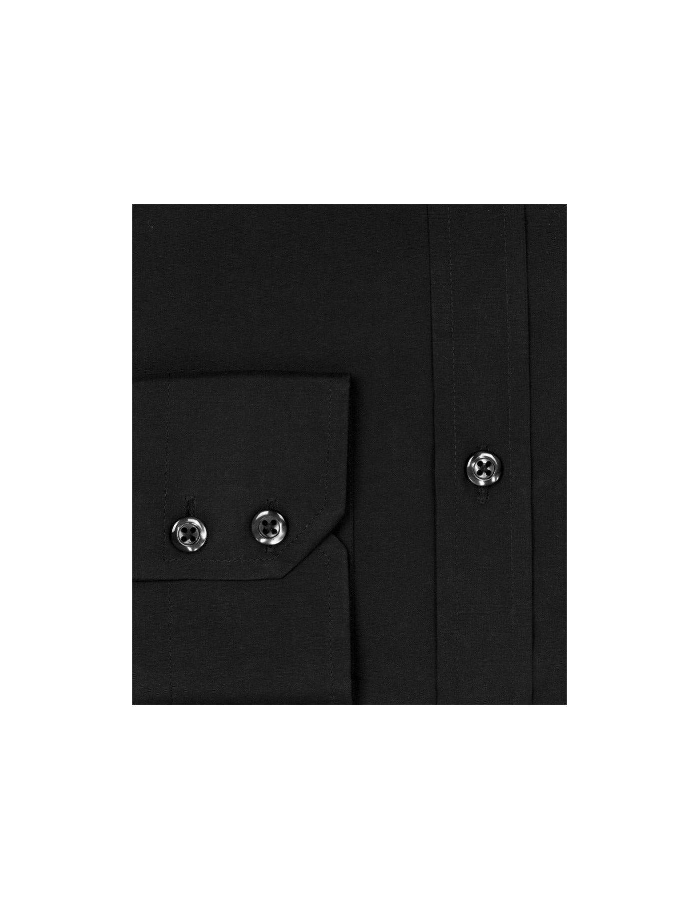 Slim Fit Black Poplin Shirt-preview