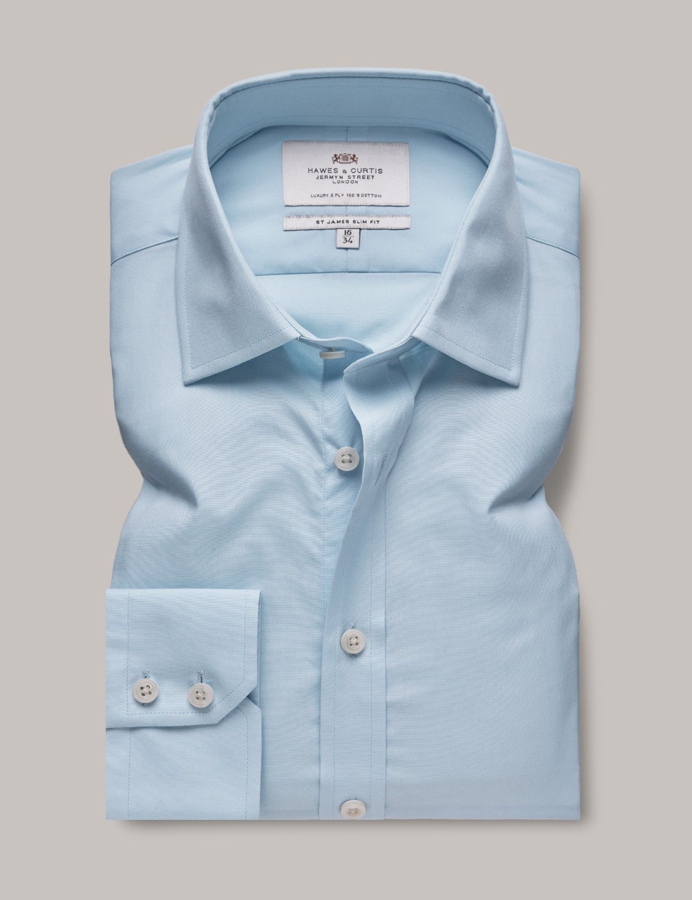 Slim Fit Blue Poplin Shirt-preview