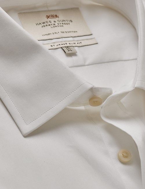 White Poplin Slim Shirt