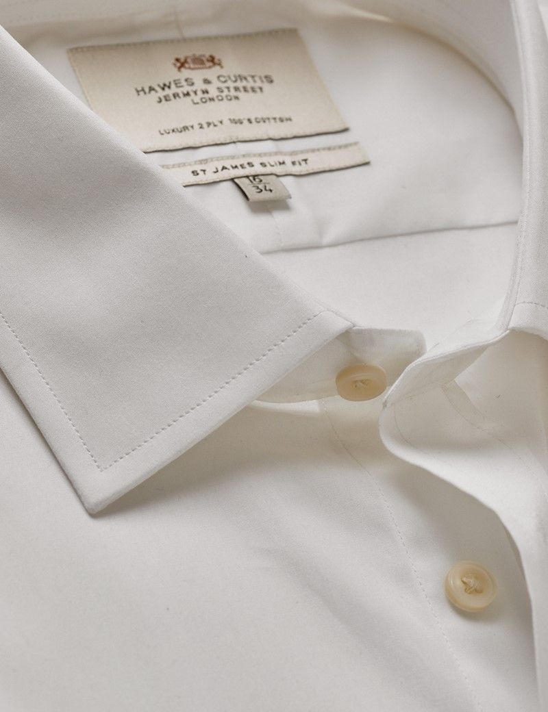 Slim Fit White Poplin Shirt