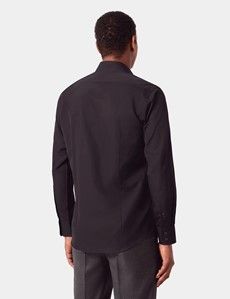 Slim Fit Black Poplin Shirt