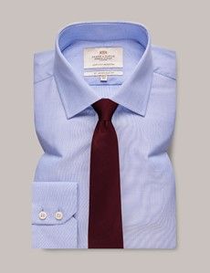 Blue End On End Slim Shirt-preview2
