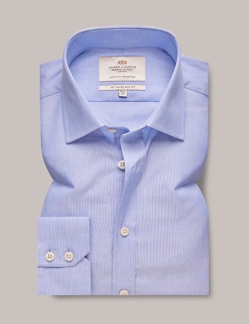 Blue End On End Slim Shirt-preview