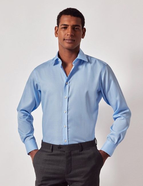 Blue Twill Slim Shirt