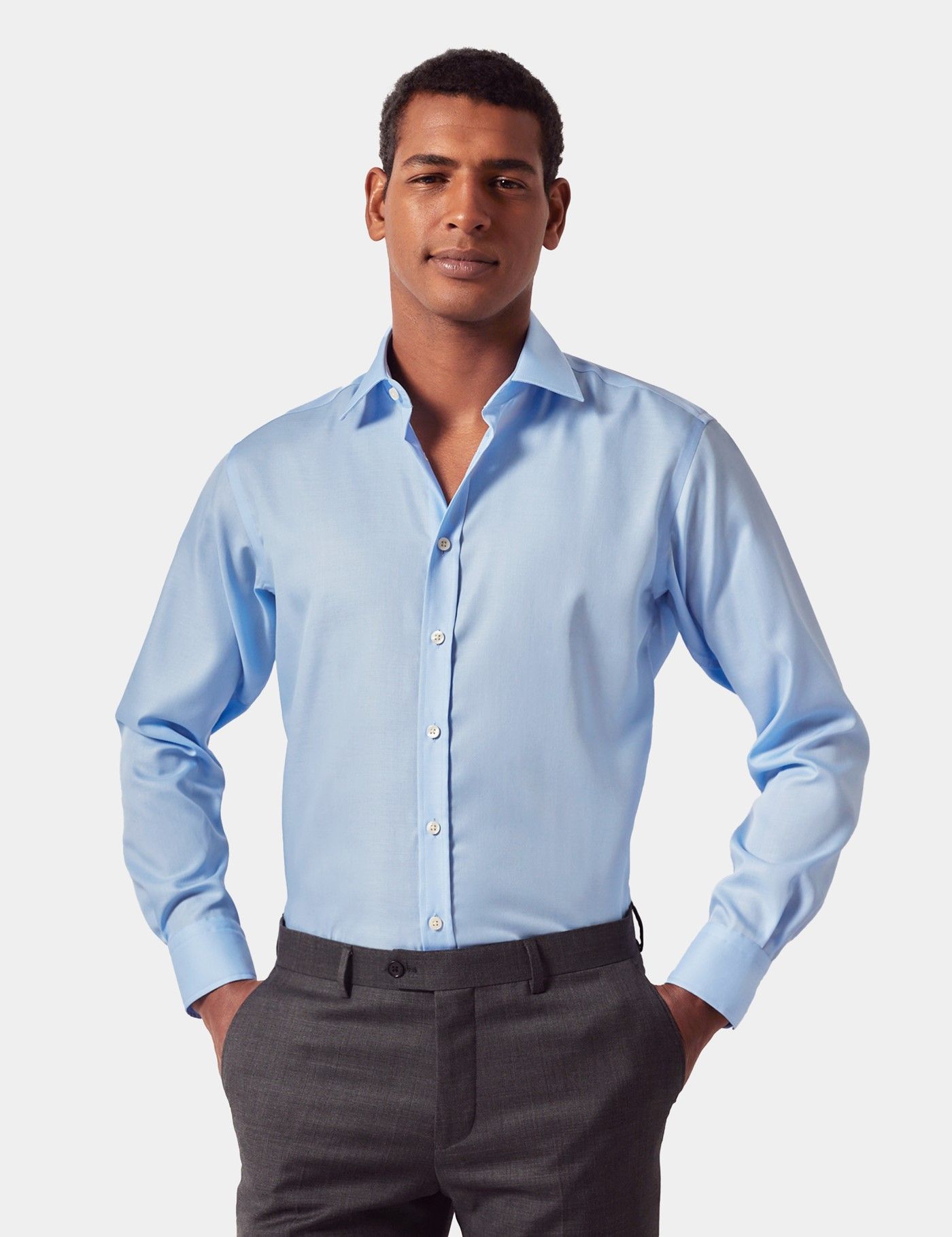 Slim Fit Blue Twill Shirt