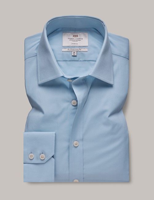 Formal Blue Slim Stretch Shirt-preview
