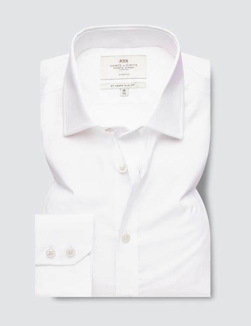 White Slim Cotton Stretch Shirt-preview