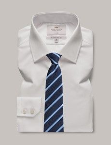 Non-Iron White Fine Twill Slim Shirt-preview2