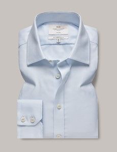 Slim Fit Blue & White Non-Iron Shirt