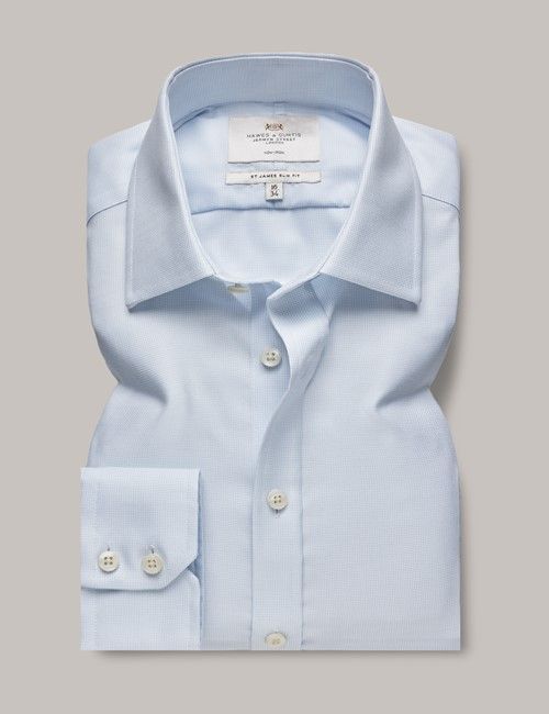 Non-Iron Blue & White Slim Shirt-preview