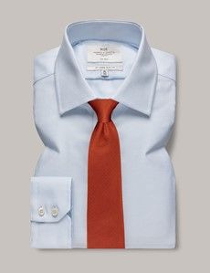 Slim Fit Blue & White Non-Iron Shirt
