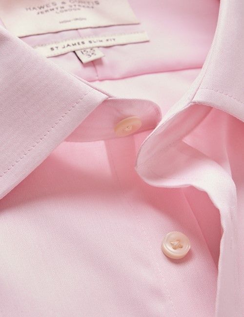 Non-Iron Pink Twill Slim Shirt