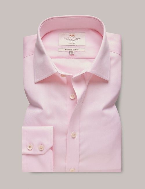 Non-Iron Pink Twill Slim Shirt-preview