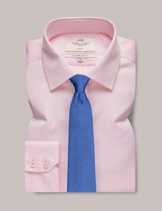 Slim Fit Pink Twill Non-Iron Shirt