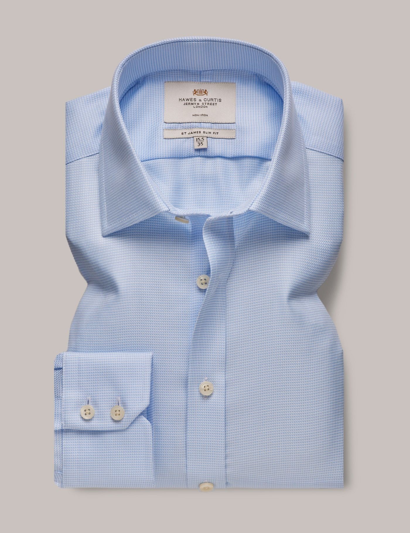Slim Fit Blue Semi Plain Non-Iron Shirt