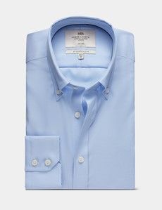Slim Fit Blue Pin Point Non-Iron Oxford Shirt-preview1
