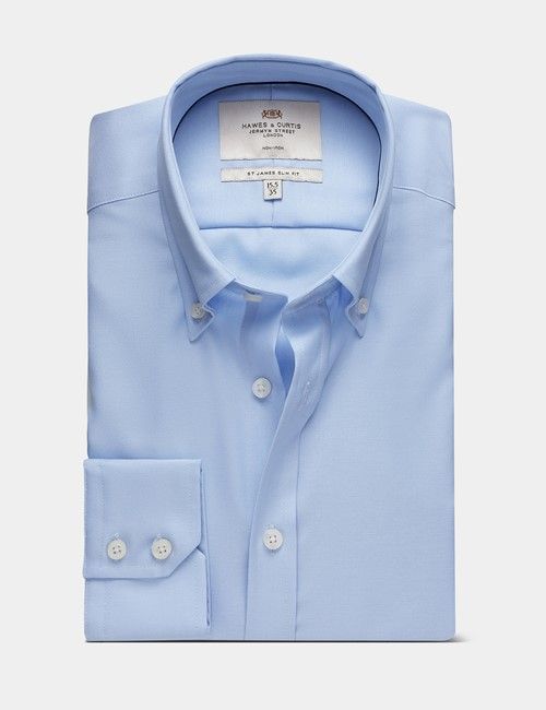Non-Iron Blue Oxford Shirt - Button Down Collar-preview