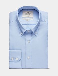 Slim Fit Blue Pin Point Non-Iron Oxford Shirt