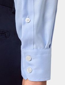 Slim Fit Blue Pin Point Non-Iron Oxford Shirt-preview3