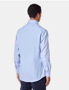 Slim Fit Blue Pin Point Non-Iron Oxford Shirt-preview2