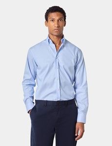 Slim Fit Blue Pin Point Non-Iron Oxford Shirt
