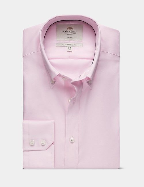 Non-Iron Pink Oxford Shirt - Button Down Collar-preview