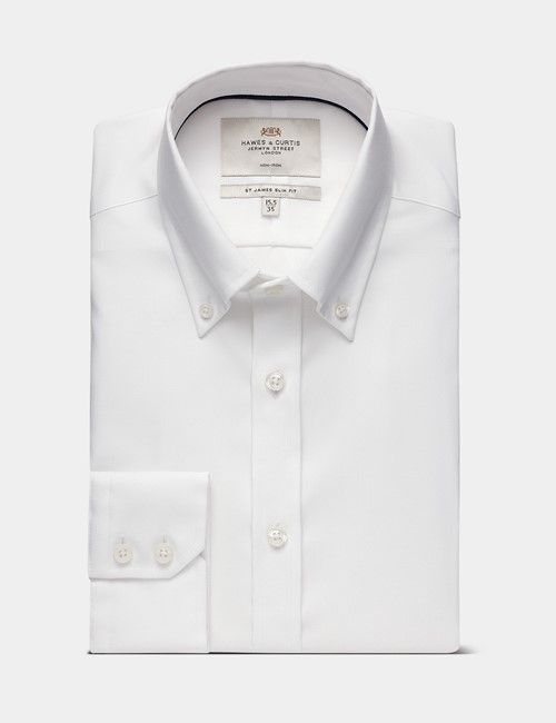 Non-Iron White Oxford Shirt - Button Down Collar