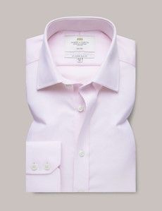 Slim Fit Pink Pique Non-Iron Shirt