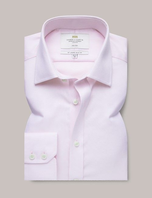 Non-Iron Pink Pique Slim Shirt-preview