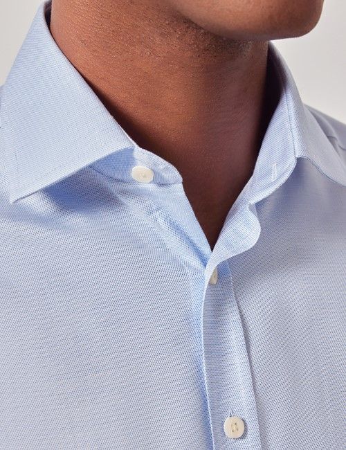 Blue Cotton Tencel™ Blend Slim Fit Shirt-preview