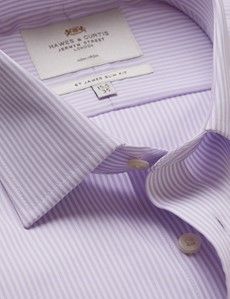 Slim Fit Lilac & White Fine Stripe Non-Iron Shirt