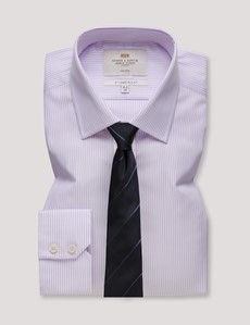 Slim Fit Lilac & White Fine Stripe Non-Iron Shirt