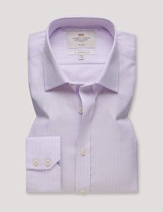 Slim Fit Lilac & White Fine Stripe Non-Iron Shirt