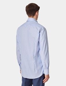 Slim Fit Blue & White Fine Stripe Pin Point Non-Iron Oxford Shirt